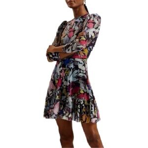Ted Baker Payslyy floral print mesh mini dress. 